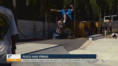 Gustavo Scarpa inaugura pista de skate na cidade natal e despista sobre seguir no Galo - Gustavo Scarpa inaugura pista de skate na cidade natal e despista sobre seguir no Galo