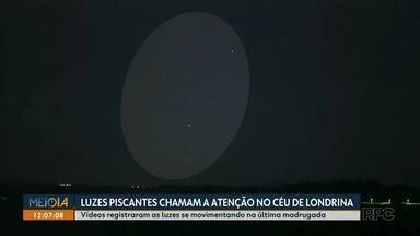 Luzes piscantes chamam atenção no céu de Londrina - Vídeos registraram as luzes se movimentando na última madrugada.