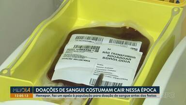 Doações de sangue costumam cair no fim de ano - Hemepar, faz um apelo à população para doação de sangue antes das festas.