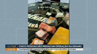 Cinco pessoas são presas em operação da Denarc em Londrina - Investigados são suspeitos da prática dos crimes de tráfico de drogas.