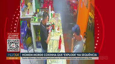 Coxinha explode em cliente no Paraná; assista - Cientista explica que a explosão da coxinha pode ter ocorrido devido à formação de um bolsão de ar durante fabricação.