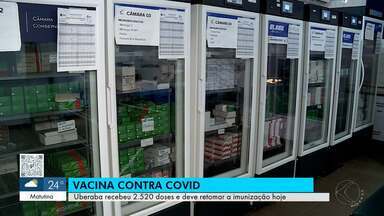 Covid-19: Uberaba retoma vacinação com a chegada de mais de 2,5 mil doses - Imunização começa nesta sexta-feira (20) nas unidades de saúde.