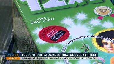 Procon notifica lojas contra fogos de artifício - Lei não permite fogos que fazem barulho em Curitiba e São José dos Pinhais.