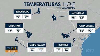 Previsão do tempo: semana começa com tempo instável no Paraná - Estado deve registrar pancadas de chuva todos os dias.