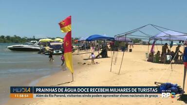 Prainhas de água doce do Noroeste recebem milhares de turistas - Além do Rio Paraná, visitantes ainda podem aproveitar shows nacionais de graça.