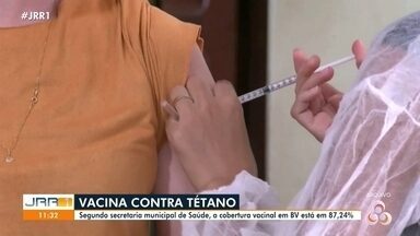 Tétano: cobertura vacinal em Boa Vista está em 87,24% - A Secretaria Municipal de Saúde informa que a cobertura do município para as vacinas contra Tétano (Penta e DTP) foi de 73,56% no ano de 2023. Este ano, a cobertura está em 87,24% até o momento.