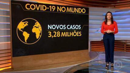 Mundo bate novo recorde e registra mais de 3 milhões de casos de Covid em 24h. Bom Dia Brasil, 11/01/2022