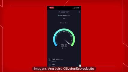 Teste de velocidade com 5G, no DF