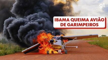 Ibama queima helicóptero, avião e máquinas de garimpeiros na Terra Yanomami