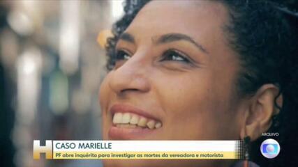 Flávio Dino determina abertura de inquérito na PF para investigar morte de Marielle Franco. Jornal Hoje, 22/02/2023