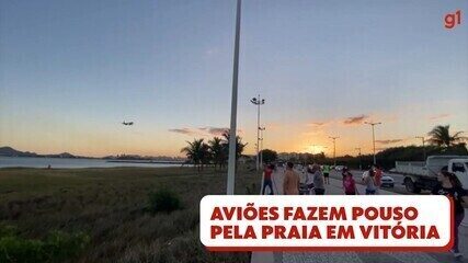 Aviões pousando pela praia em Vitória