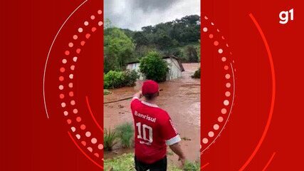 Casa é arrastada pela água da chuva em Nova Prata