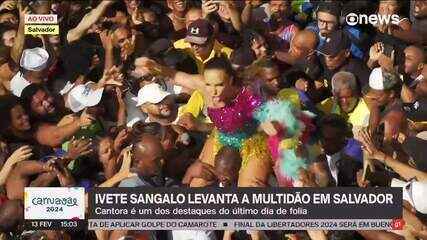 Ivete Sangalo na pipoca: cantora puxa trio junto com a galera