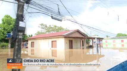 Quatro mil pessoas estão desalojadas por causa das cheias dos rios no Acre