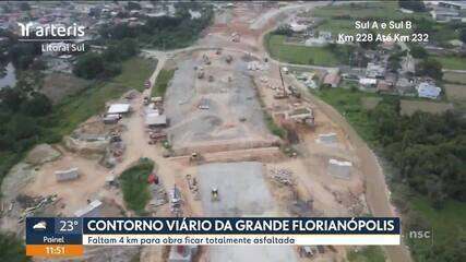 Contorno Viário da Grande Florianópolis está a 4 km de ficar totalmente asfaltado