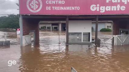 Centro de treinamento do Inter segue debaixo d'água em Porto Alegre