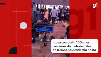 Idosa completa 100 anos com mais da metade deles de treinos na academia na Bahia