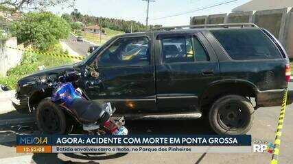 Acidente entre carro e moto mata universitária em Ponta Grossa