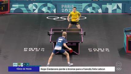 Hugo Calderano perde o bronze para o francês Felix Lebrun