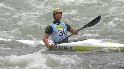 Veja a prova do brasileiro Mathieu Desnos, prata na final masculina do K1 na Copa do Mundo de Canoagem Slalom