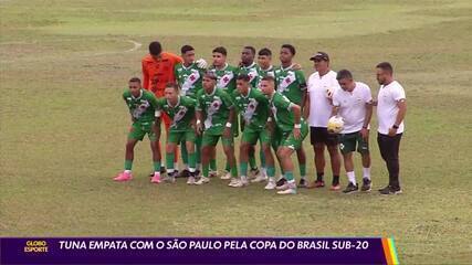 Tuna empata com o São Paulo no jogo de ida das quartas da Copa do Brasil sub-17