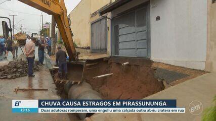 Chuva causa estragos em Pirassununga