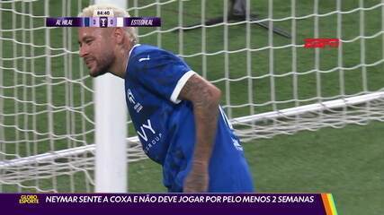 Neymar sente a coxa e não deve jogar por pelo menos 2 semanas