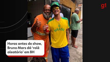 Horas antes de show, Bruno Mars dá 'rolê aleatório' em BH