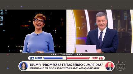 Renata Lo Prete participou, dos EUA, da cobertura das eleições americanas até o começo do 'Hora 1'. 06/11/2024