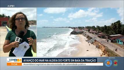 Avanço do mar na Aldeia do Forte em Baía da Traição