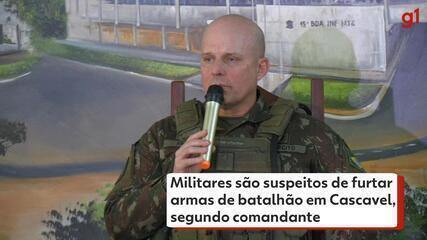 Militares são suspeitos de furtar armas de batalhão em Cascavel, segundo comandante