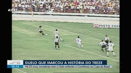 Há 25 anos, torcedores viam o Treze enfrentar o Corinthians na Copa do Brasil