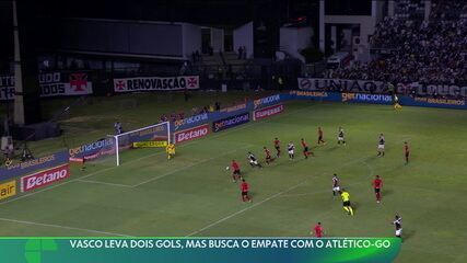 Vasco leva dois gols, mas busca empate com Atlético-GO em São Januário