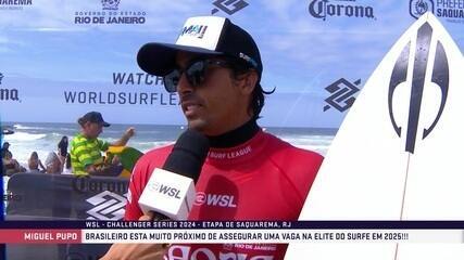 Miguel Pupo comemora classificação para elite do surfe mundial