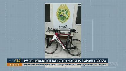 PM recupera bicicleta furtada no bairro Órfãs, em Ponta Grossa