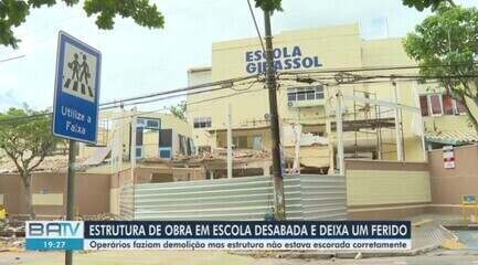 Obra de escola desaba e deixa um ferido em Salvador