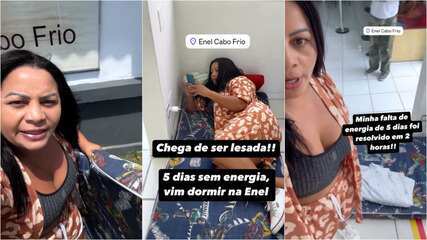 VÍDEO: mulher decide acampar na Enel após ficar cinco dias sem energia em Cabo Frio