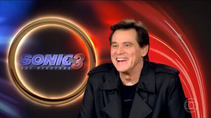 Em Londres, Marcos Mion conversa com Jim Carrey e elenco do filme 'Sonic 3'