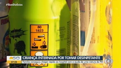 Criança toma desinfetante e é levada às pressas para hospital em Aparecida de Goiânia