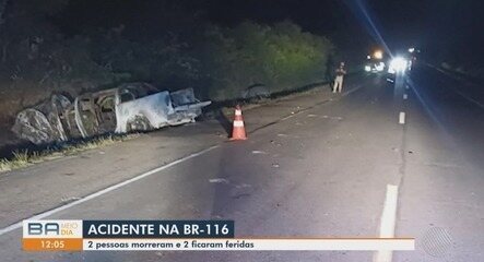 Acidente na BR-116 deixa duas pessoas mortas na Bahia