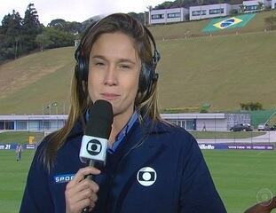 Flash ao vivo de Fernanda Gentil durante o RJTV 1ª Edição direto da Granja Comary, local de preparação da Seleção Brasileira para a Copa do Mundo 2014, RJTV 1ª Edição, 29/05/2014.