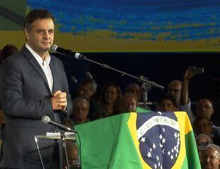 Oficialização da candidatura de Aécio Neves às eleições presidenciais, Jornal Nacional, 14/06/2014.