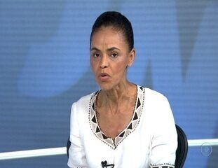 Candidata do PSB à presidência da república Marina Silva concede entrevista ao Jornal Nacional, 27/08/2014.