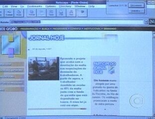 Jornal Hoje lança a página na Internet do telejornal com conteúdo diário e interatividades para os internautas, Jornal Hoje, 29/08/1997.