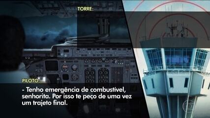 Reportagem de Lilia Teles sobre trecho de conversa divulgado entre o piloto do avião da Chapecoense e o torre de controle do aeroporto, Jornal Nacional, 30/11/2019