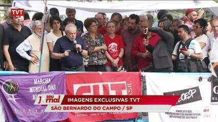 Lula discursa no Sindicato dos Metalúrgicos do ABC