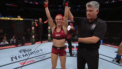 Gillian Robertson venceu Sarah Frota por nocaute técnico no UFC 240