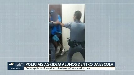 Afastados das ruas os seis policiais envolvidos em agressão dentro de escola