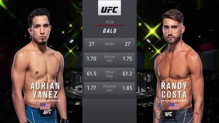 UFC Sandhagen x Dillashaw: Randy Costa x Adrian Yanez