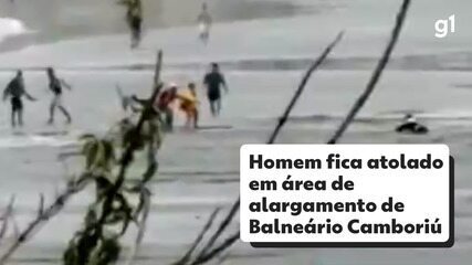 Homem fica atolado em área de alargamento de Balneário Camboriú